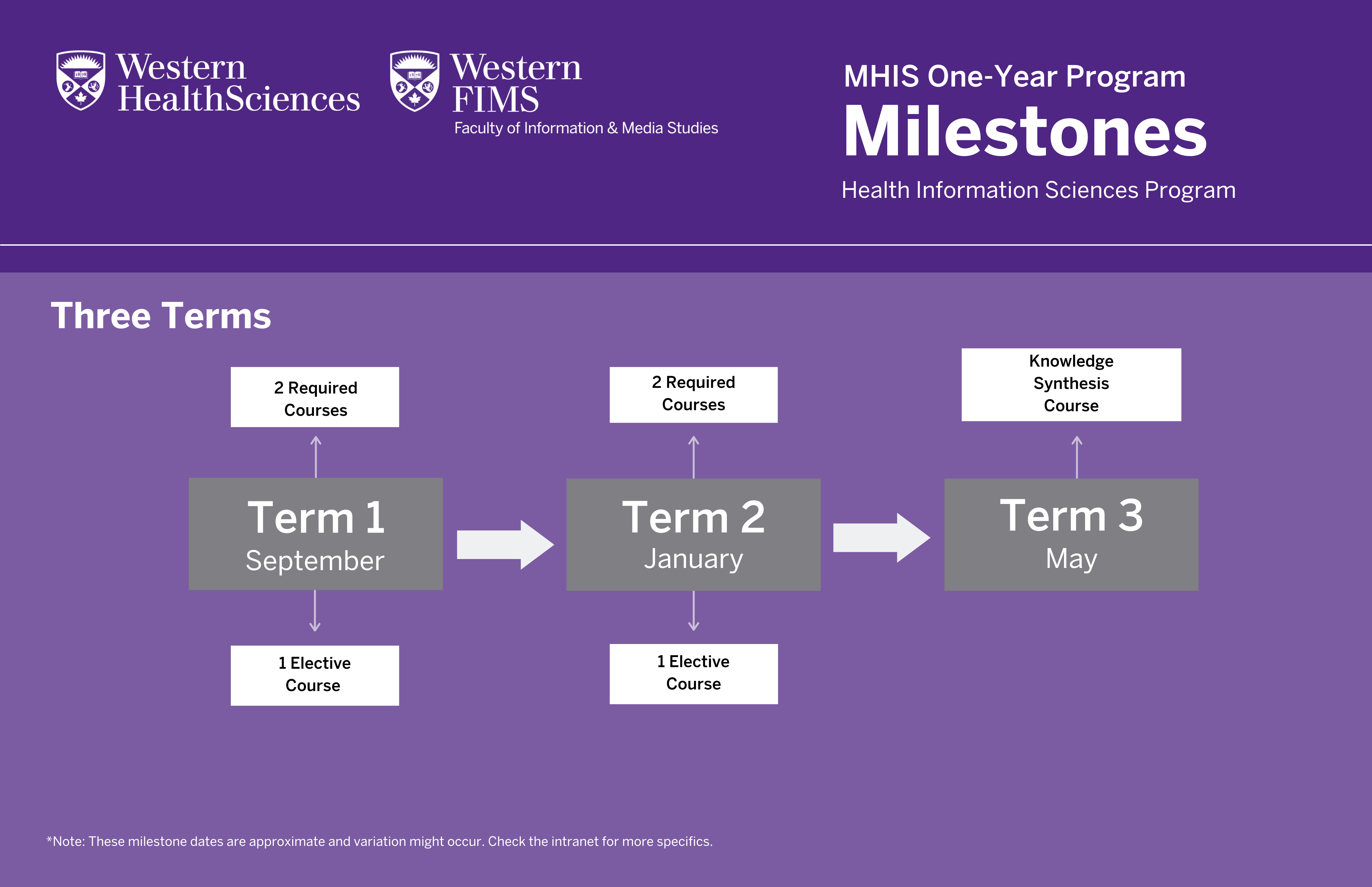 Milestone map for one-year MHIS program