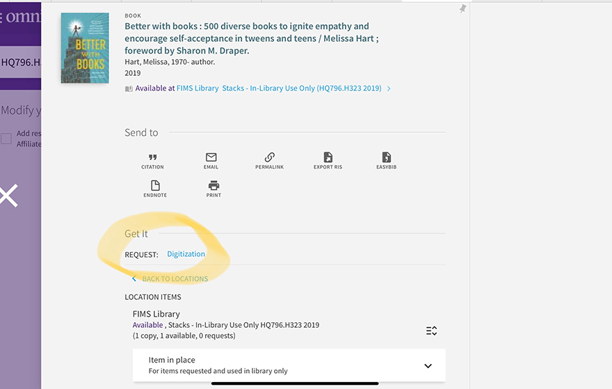 Digitization screen shot