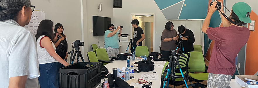 Youth participants got the opportunity to get behind the camera this summer in Wapole Island First Nation (photo supplied)