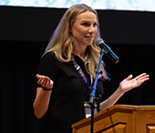 Alumna Ingrid Rosaeg speaking to students in a breakout session at Careerchella.