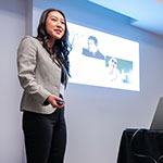 Alumna Rachel Wong presenting a breakout session