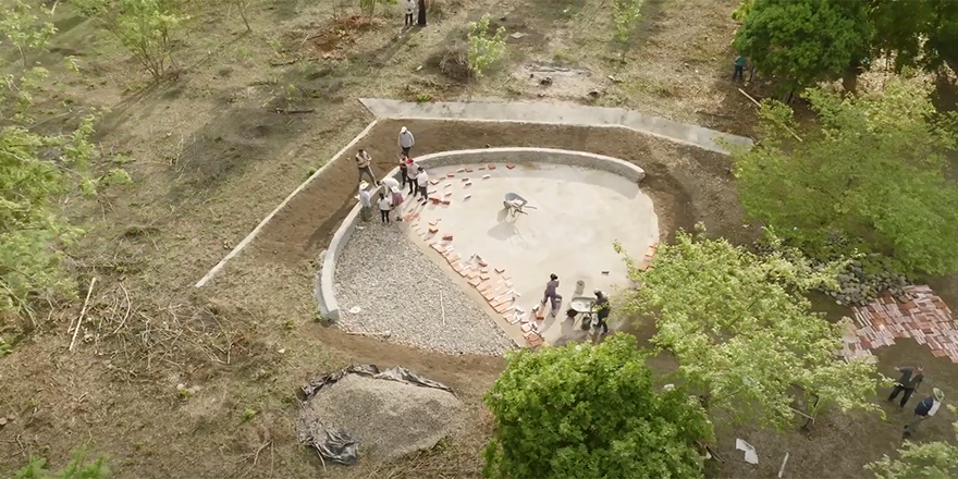 Aerial photo of the Sumpul memorial 