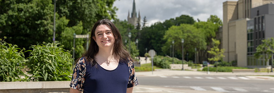Bri Watson pictured with Western University in the background