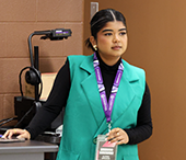 Sarranya Surendran (BA'19) stands at the front of her breakout session.