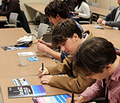 Attendees participating in an activity at the Career Conference.