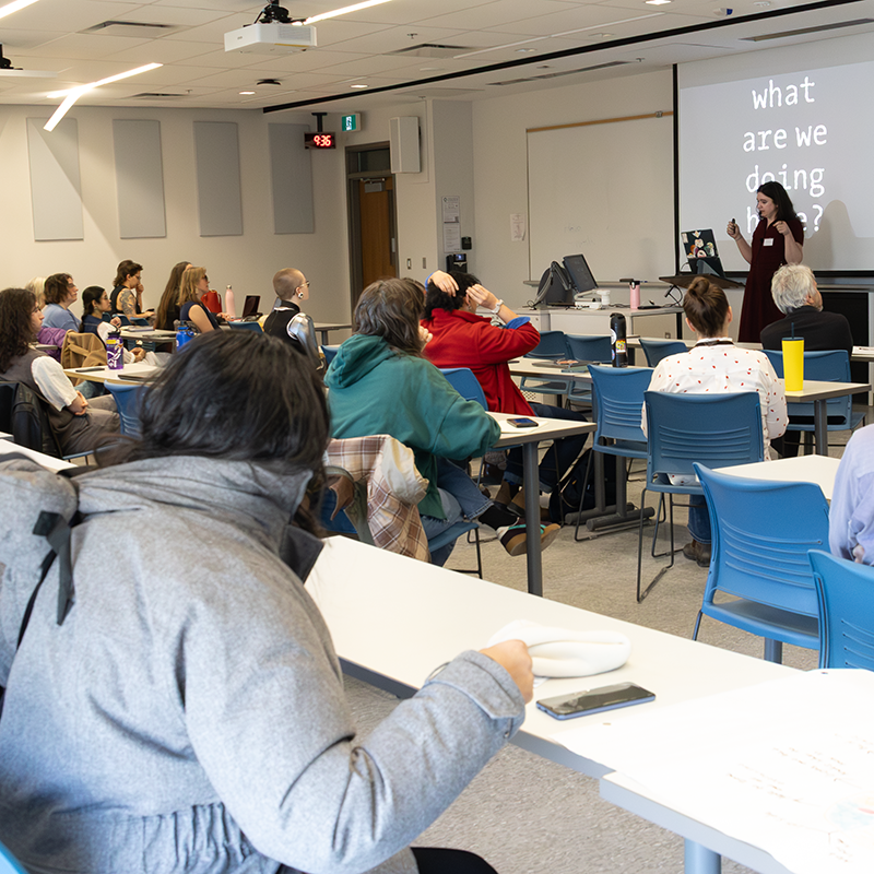 Graduate students sitting in a lecture