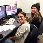 Students working in an Avid Editing Suite