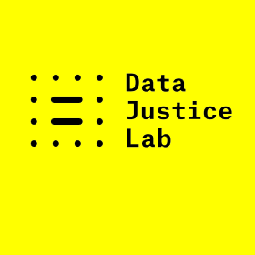 Data Justice logo on a yellow background