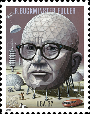 R. Buckminster Fuller commemorative stamp designed by Carl T. Herrman, 2004
