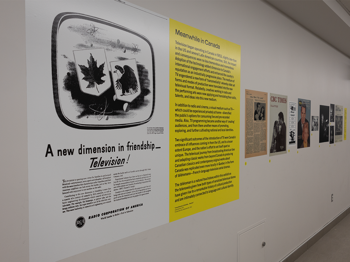 A snapshot of the exhibit featuring the Canadian Cuban relations through television