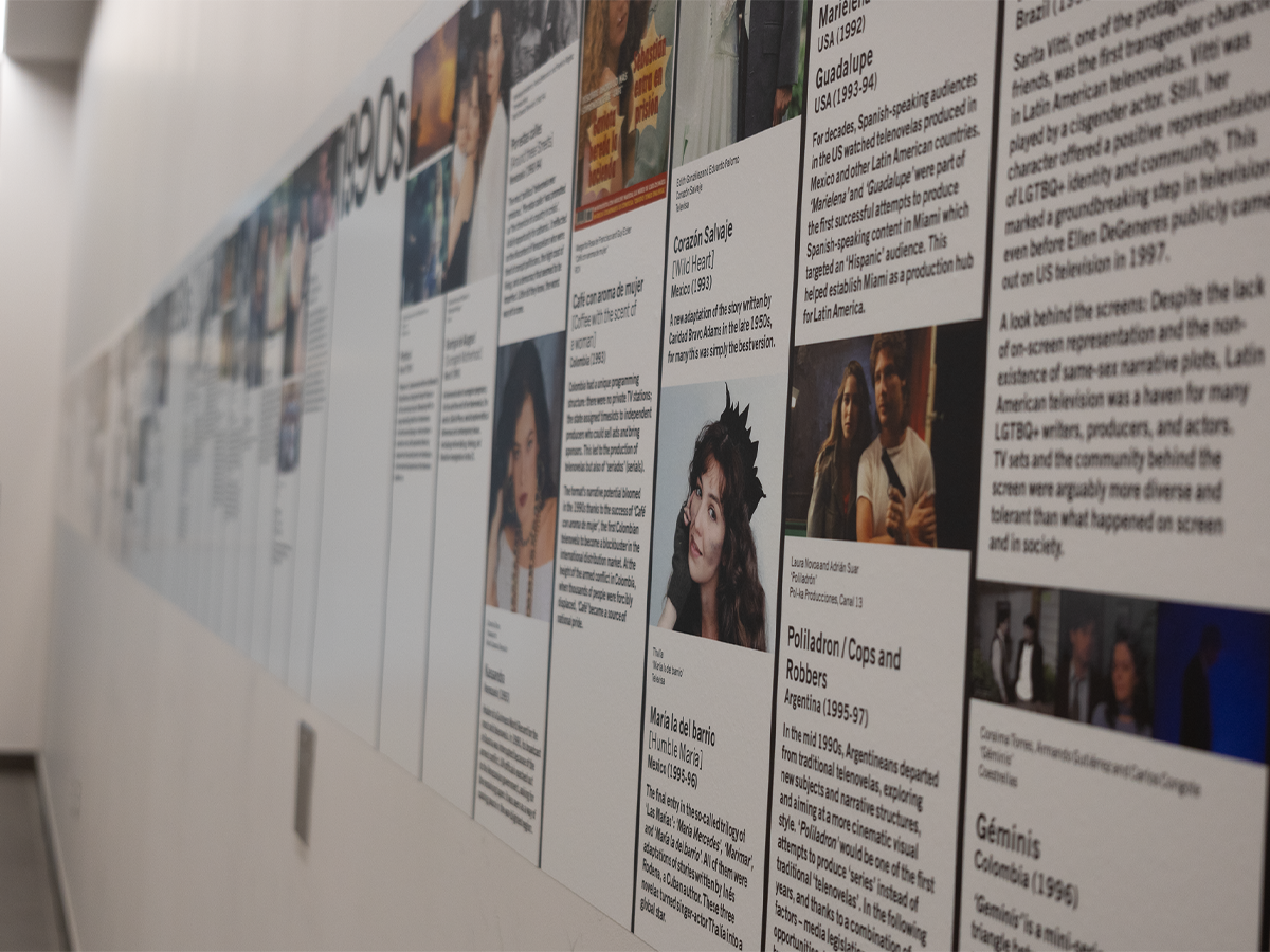 A close up of the timeline of key telnovela moments in history